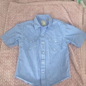 Roper Blue Checkered Kids Snap Down Shirt